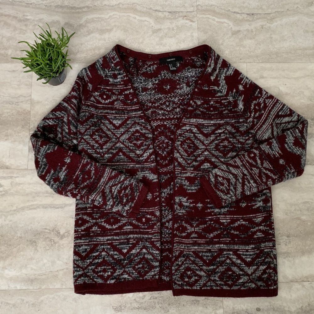 FOREVER 21 Aztec Print Cardigan